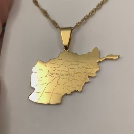 Afghanistan Map Necklace