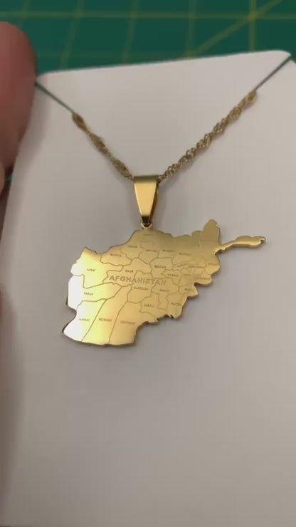 Afghanistan Map Necklace