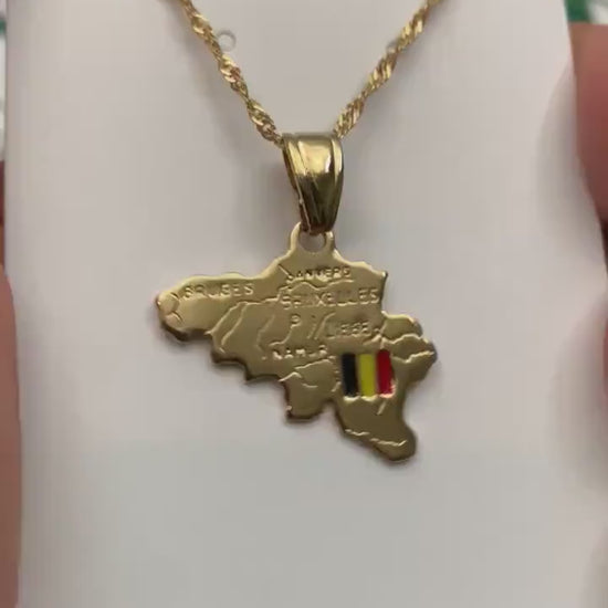 Belgium Map Necklace