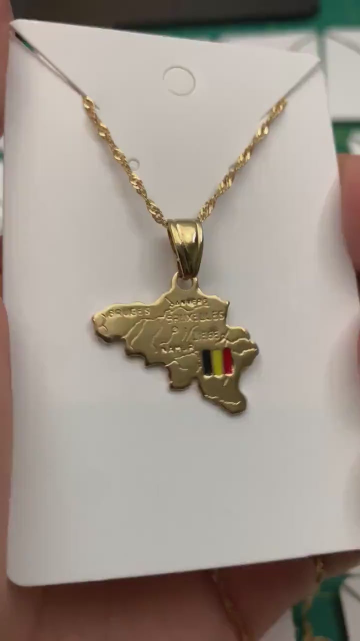 Belgium Map Necklace