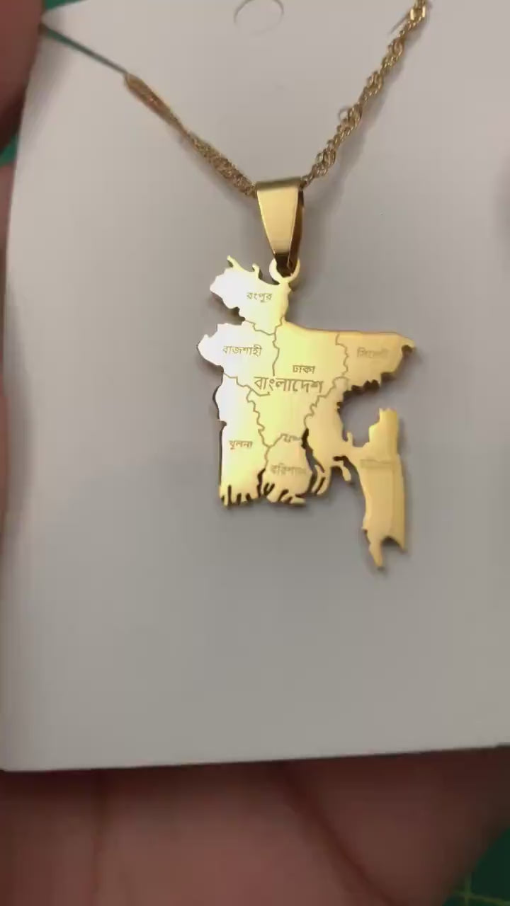 Bangladesh Map Necklace