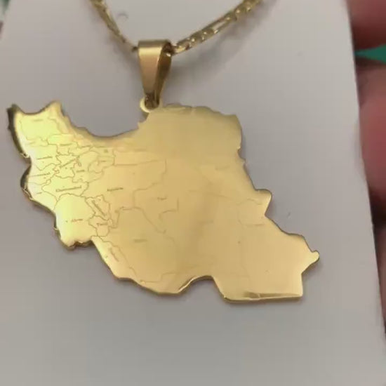 Iran Map Necklace