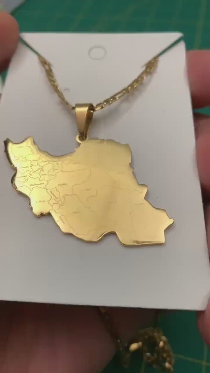 Iran Map Necklace