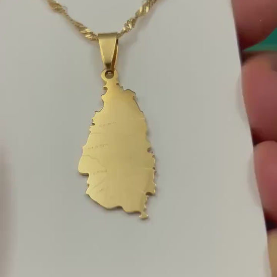 Saint Lucia Map Necklace