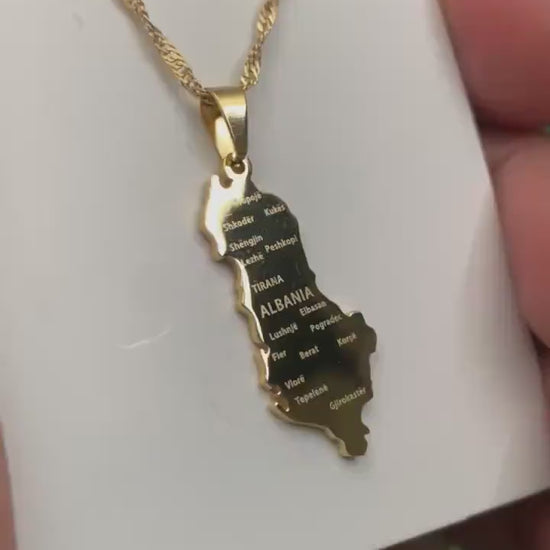 Albania Map Necklace