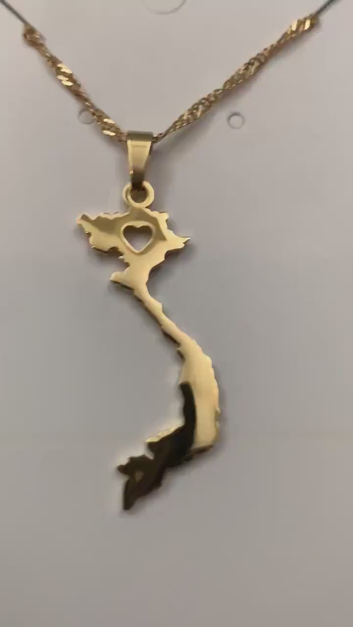 Vietnam Map Necklace