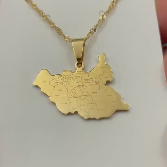 South Sudan Map Necklace