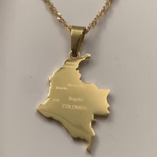 Colombia Map Necklace