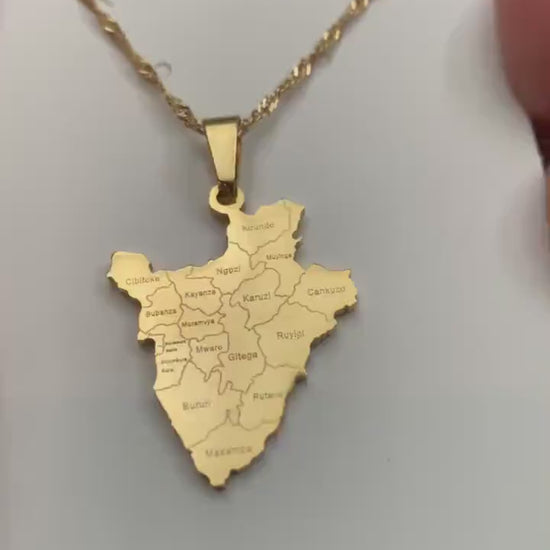 Burundi Map Necklace