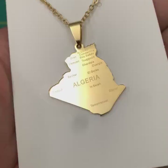 Algeria Map Necklace