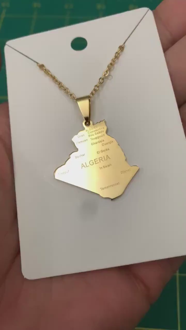 Algeria Map Necklace