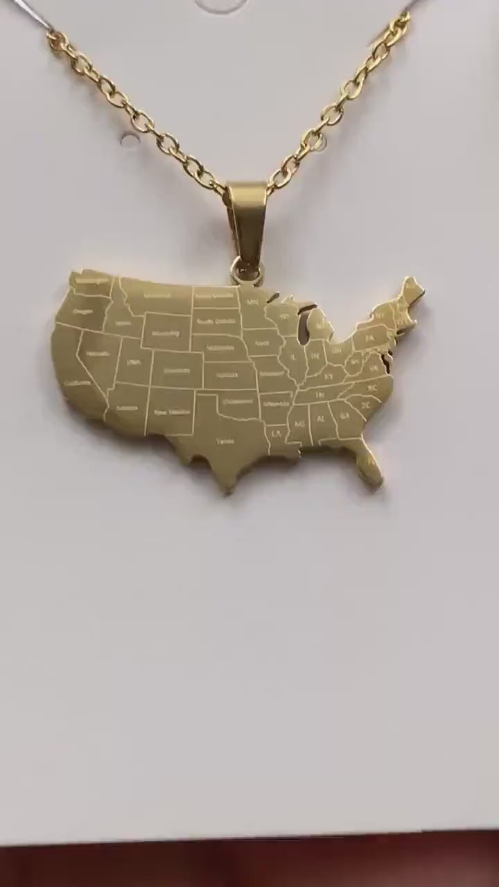 USA Map Necklace