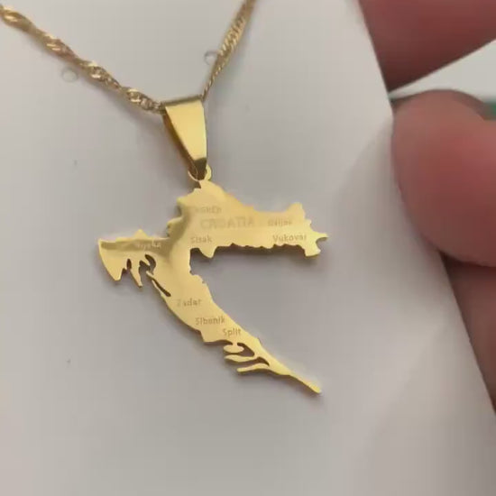 Croatia Map Necklace