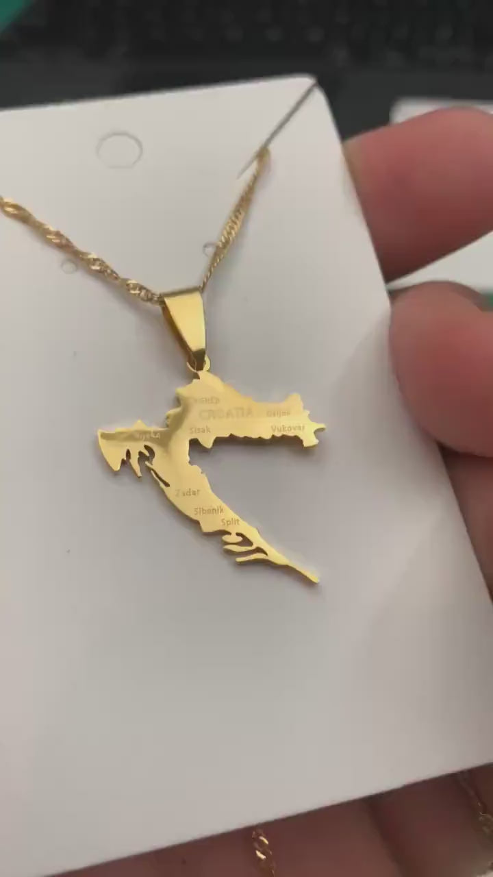 Croatia Map Necklace