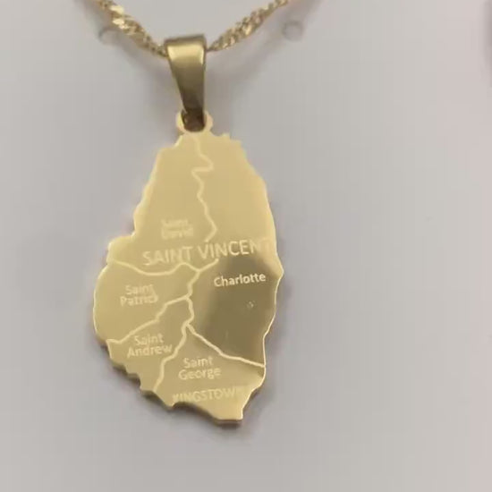 Saint Vincent Map Necklace