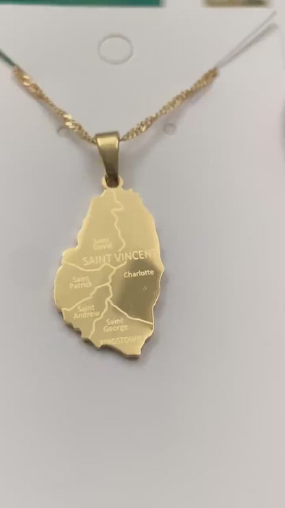 Saint Vincent Map Necklace