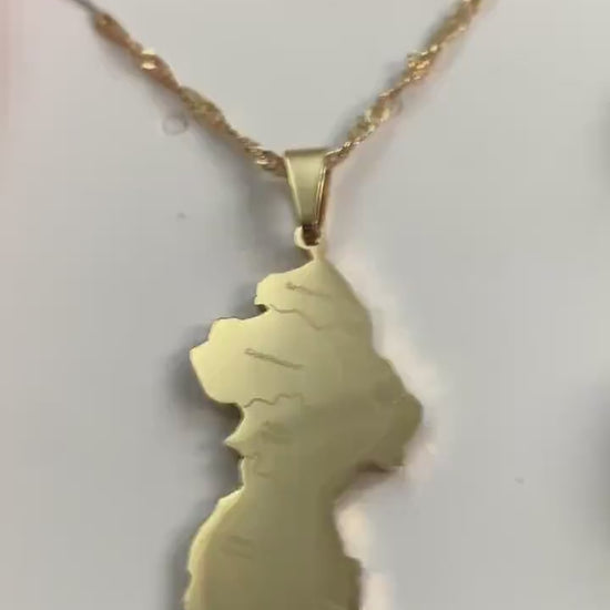 Guyana Map Necklace