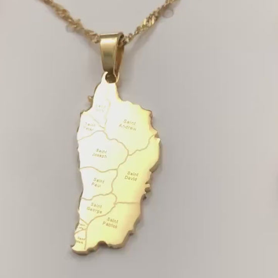 Dominica Map Necklace