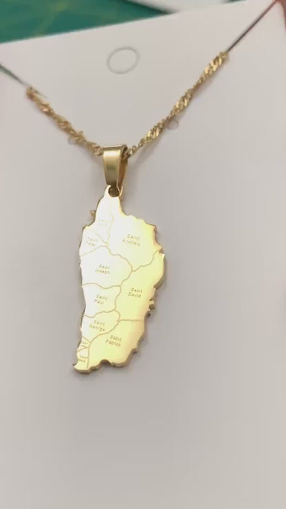 Dominica Map Necklace