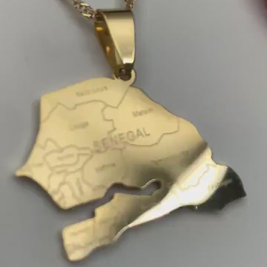 Senegal Map Necklace