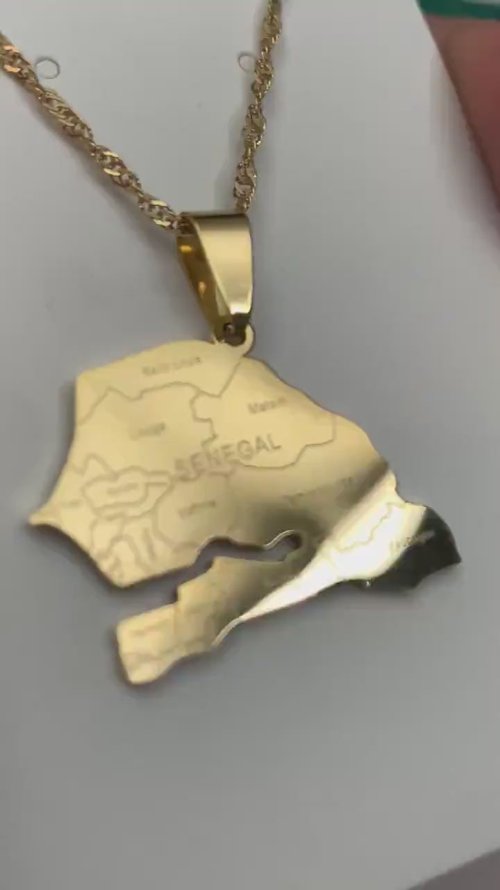 Senegal Map Necklace