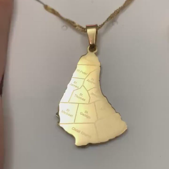 Barbados Map Necklace