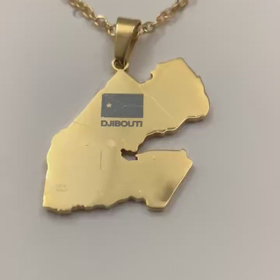 Djibouti Map Necklace