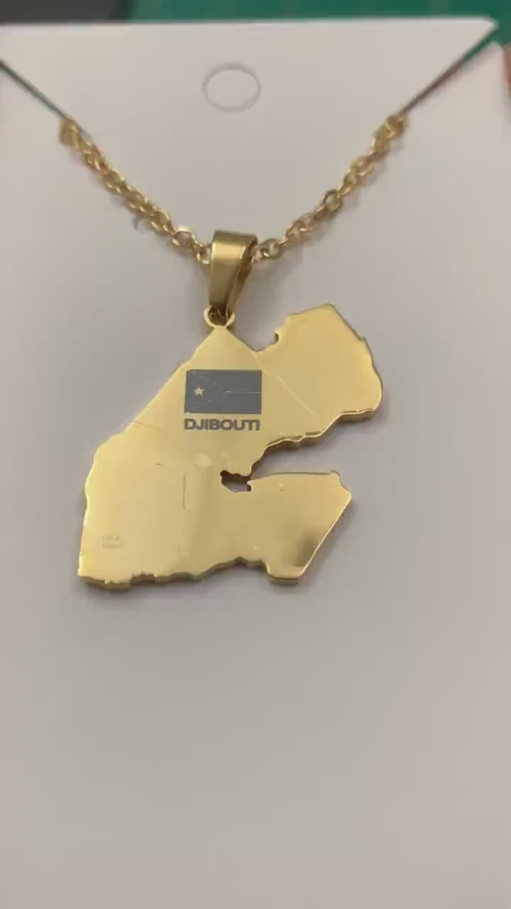 Djibouti Map Necklace