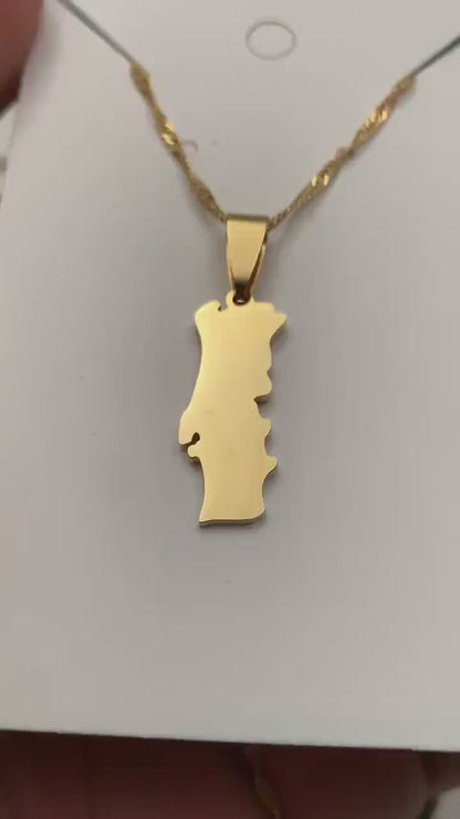 Portugal Map Necklace