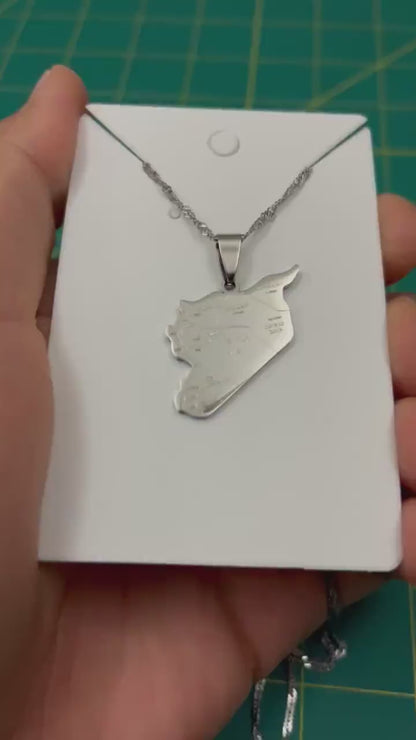 Syria Map Necklace