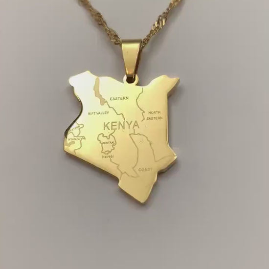 Kenya Map Necklace