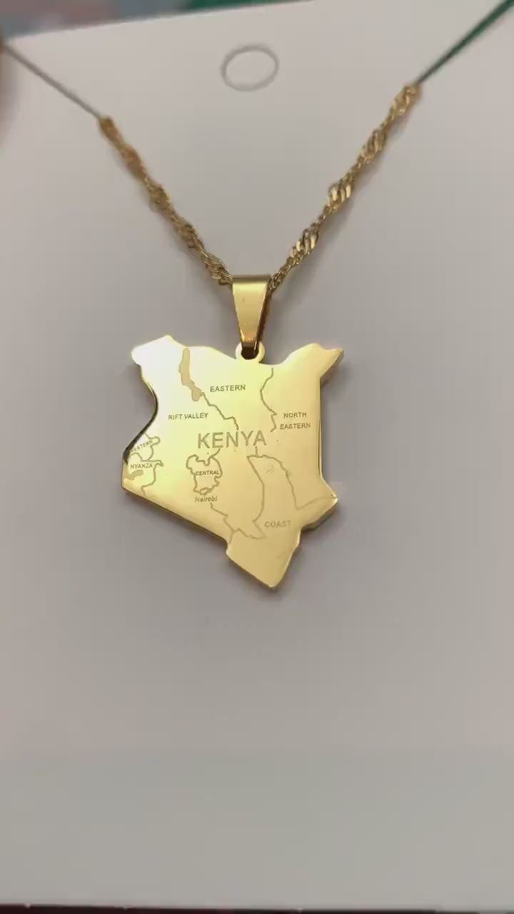 Kenya Map Necklace