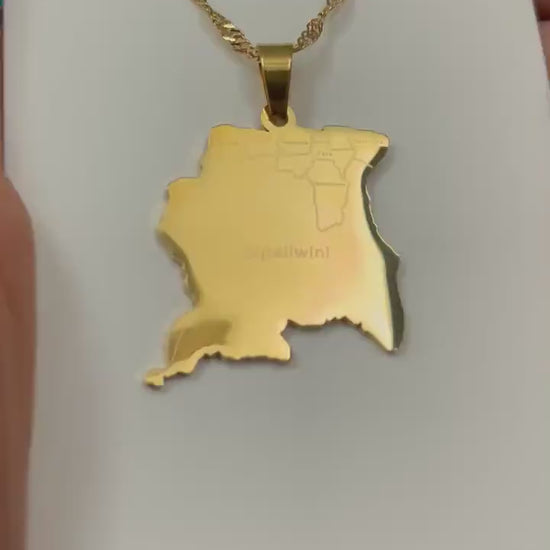 Suriname Map Necklace