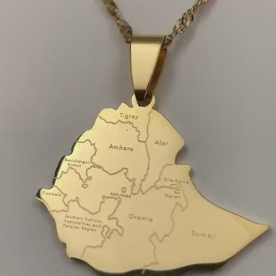 Ethiopia Map Necklace