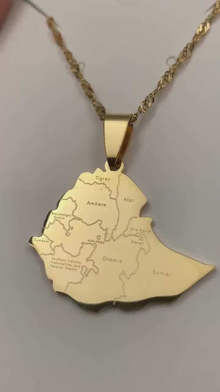 Ethiopia Map Necklace