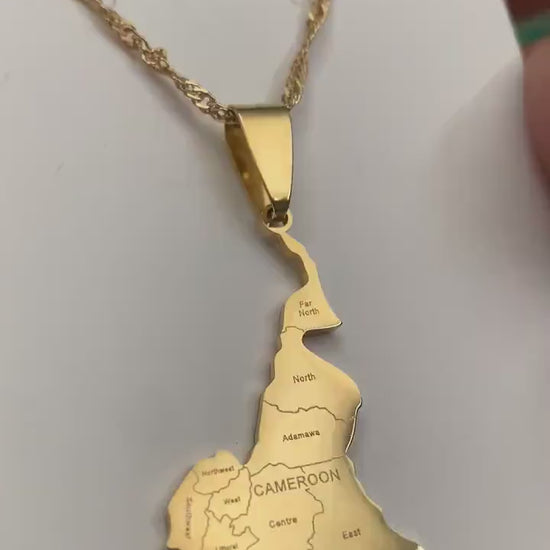 Cameroon Map Necklace