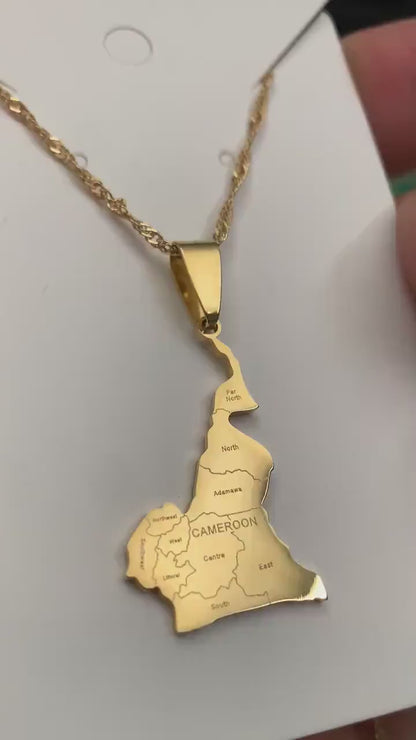 Cameroon Map Necklace