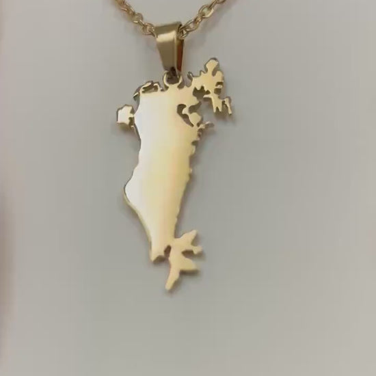 Bahrain Map Necklace