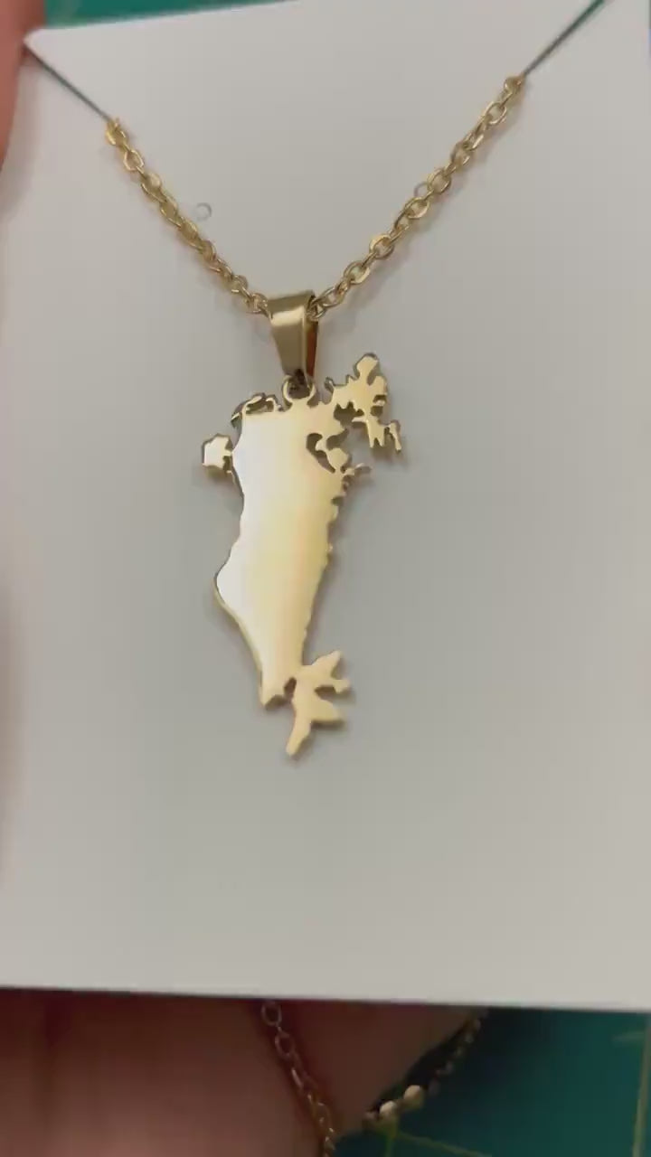 Bahrain Map Necklace