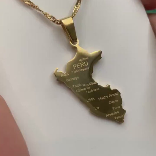 Peru Map Necklace