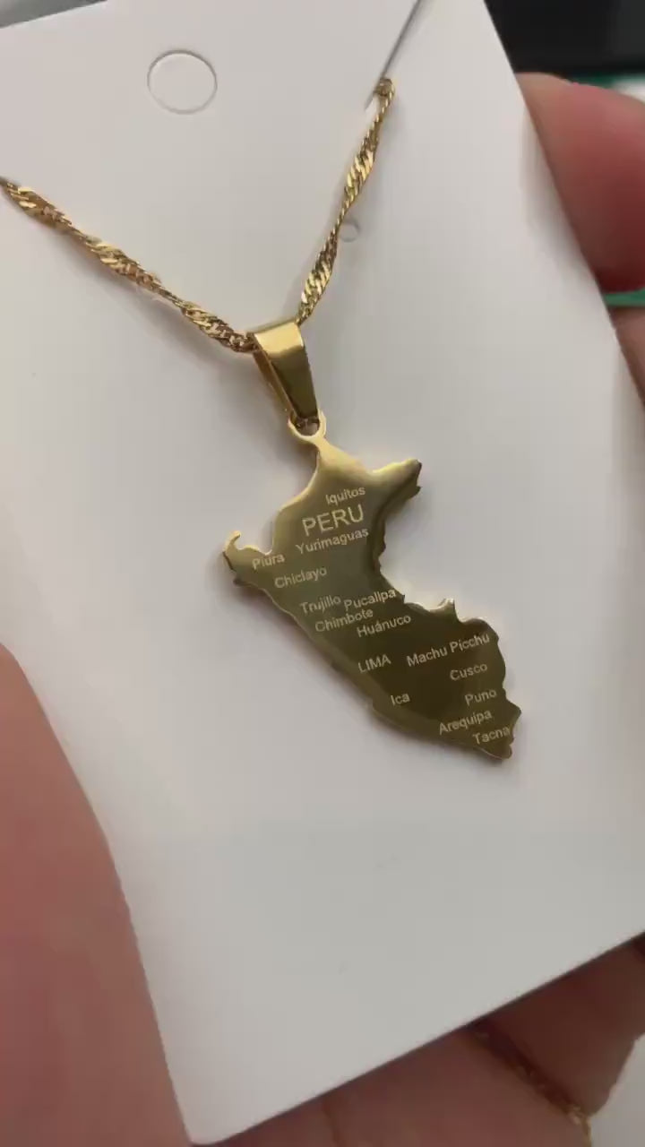 Peru Map Necklace