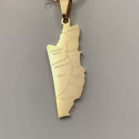 Belize Map Necklace