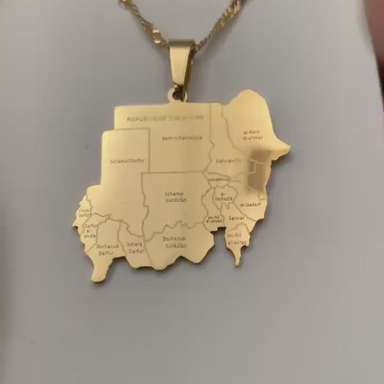 Republic of Sudan Map Necklace