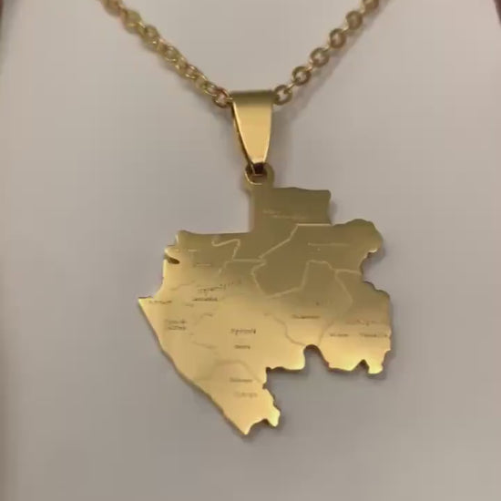 Gabon Map Necklace