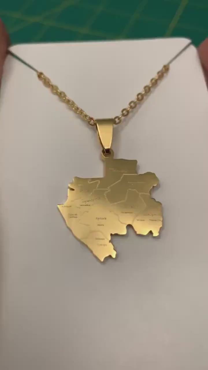 Gabon Map Necklace