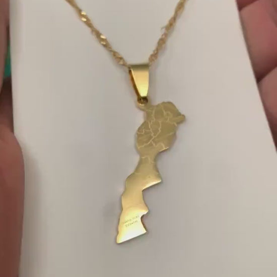 Morocco Map Necklace