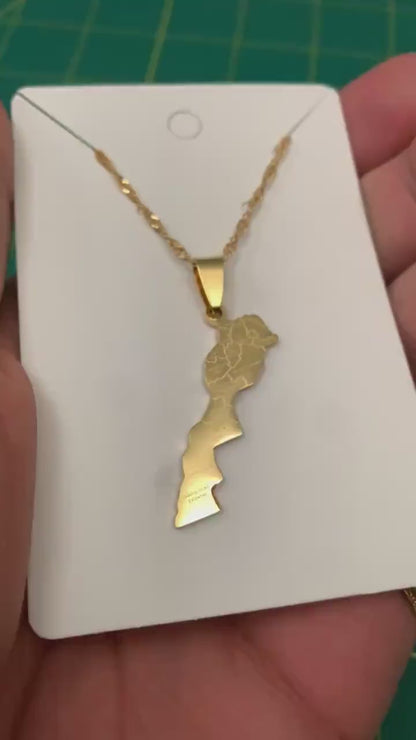 Morocco Map Necklace