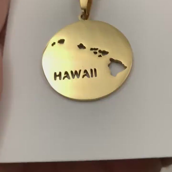 Hawaii Map Necklace