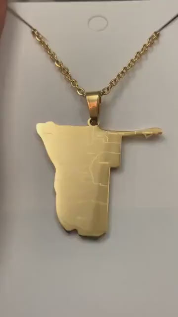 Namibia Map Necklace