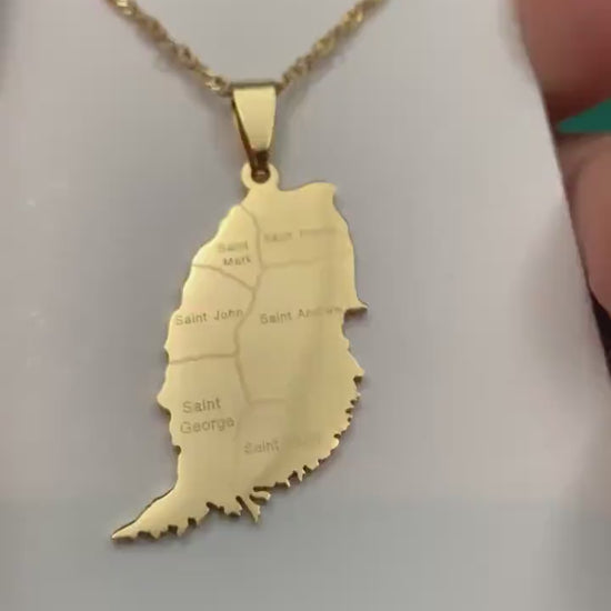 Grenada Map Necklace